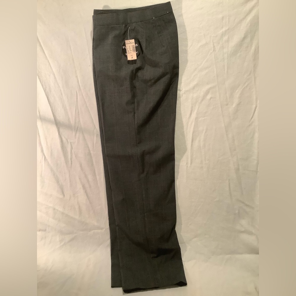NWT - Dress Barn Synthetic Blend Windowpane Plaid Trousers Size 4